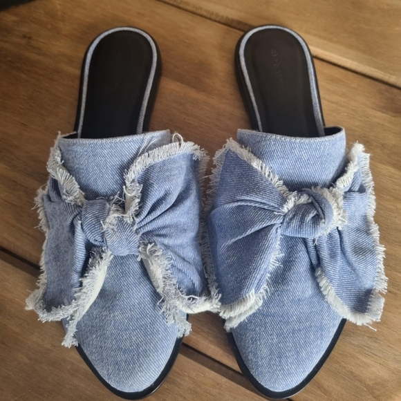 All saints denim slip On Sandals Leather Innersole Eu 40 uk 7New but scuffed - Picture 4 of 4